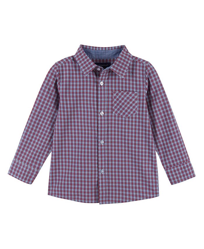 Andy & Evan Toddler/Child Boys Red Plaid Button Down Shirt