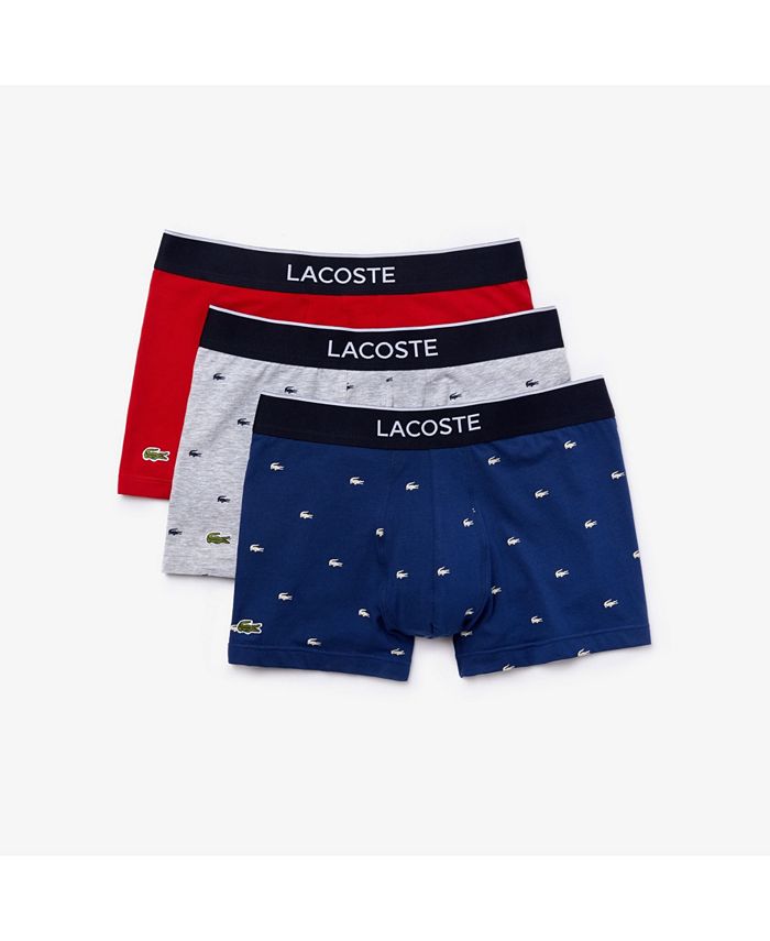 Lacoste Men's Lifestyle All Over Print Trunks, Pack of 3