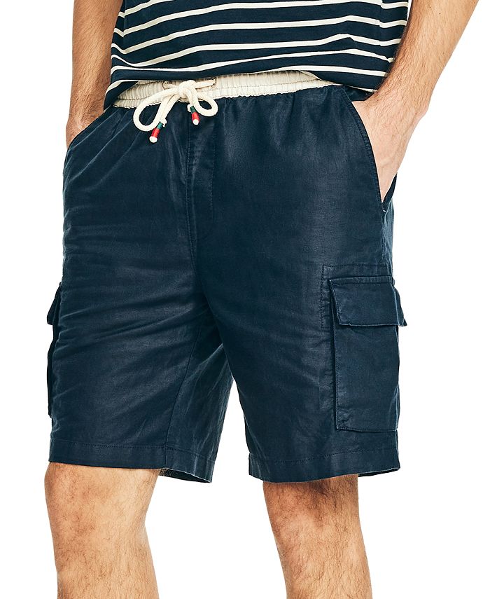 Nautica Men's Sustainably Crafted 8.5 Pull-On Linen-Blend Cargo Shorts