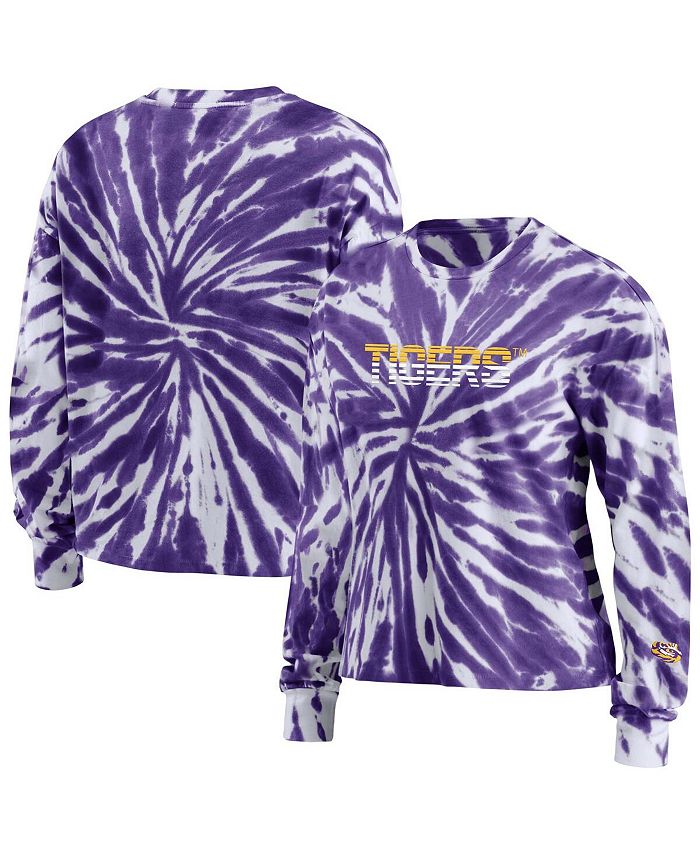 WEAR by Erin Andrews Women's Purple LSU Tigers Tie-Dye Long Sleeve T-shirt
