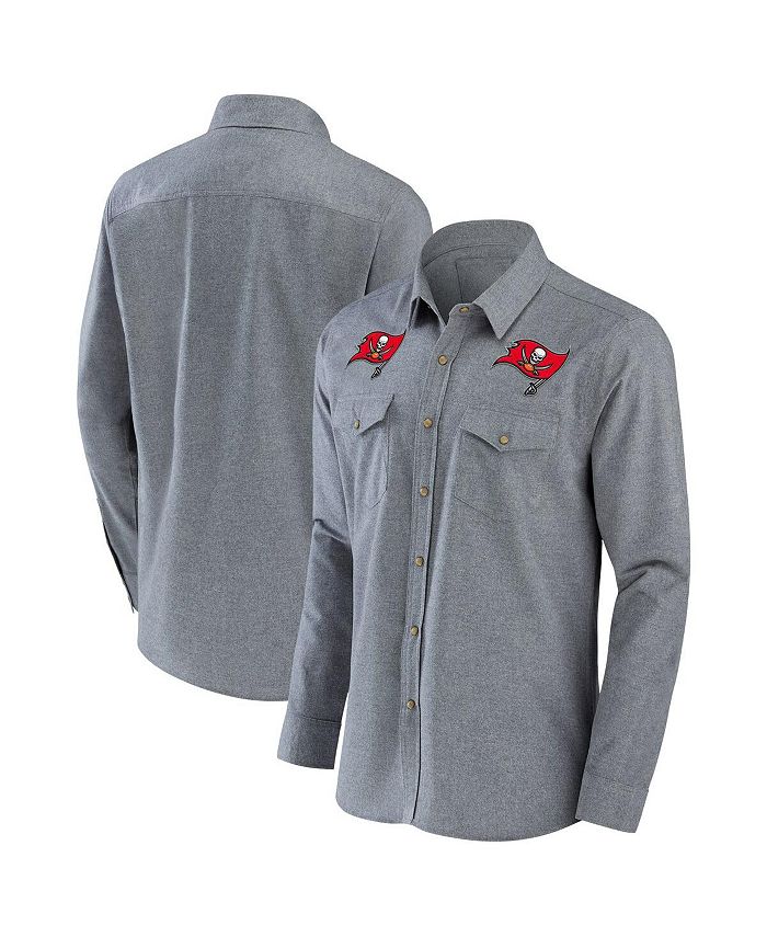 Fanatics Men's NFL x Darius Rucker Collection by Gray Tampa Bay Buccaneers Chambray Button-Up Long Sleeve Shirt