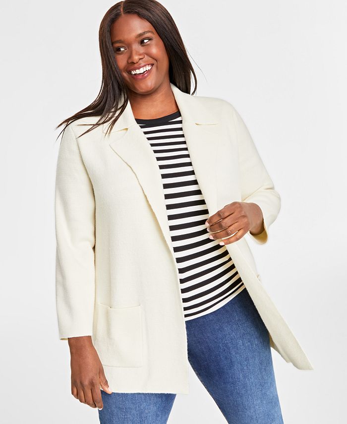 On 34th Plus Size Sweater Blazer