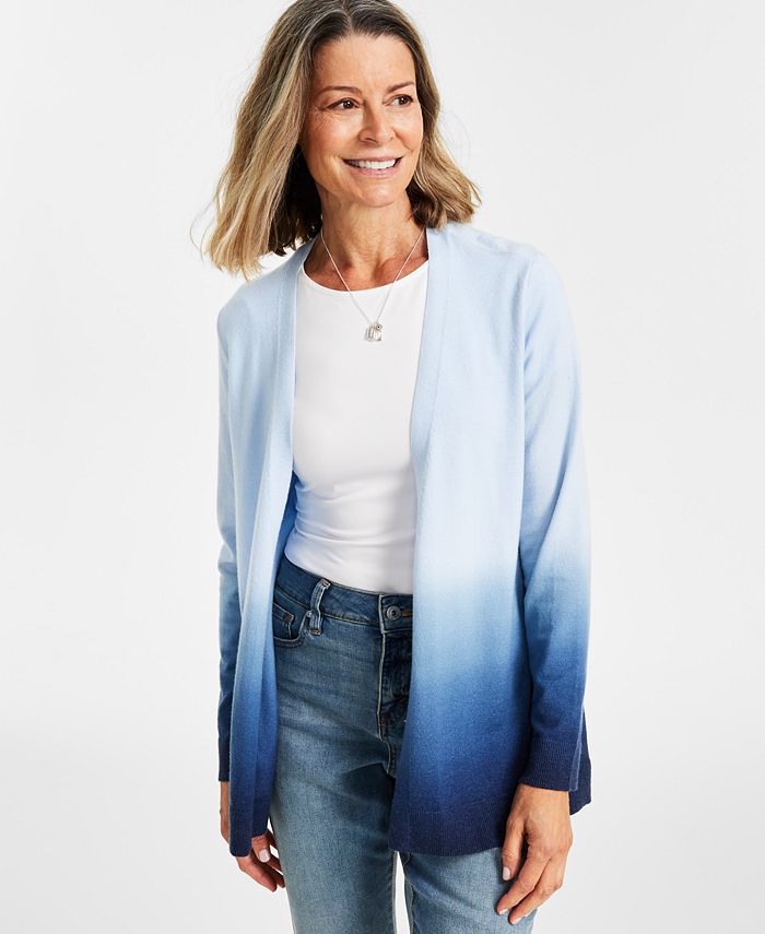 Style & Co Women's Dip-Dyed Open-Front Cardigan