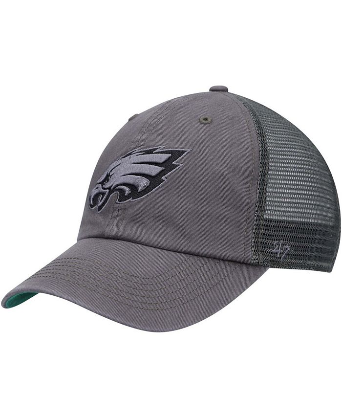 47 Brand Men's Charcoal Philadelphia Eagles Trawler Clean Up Trucker Snapback Hat