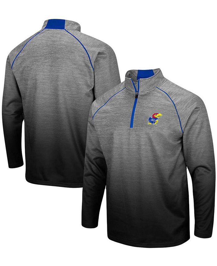 Colosseum Men's Heathered Gray Kansas Jayhawks Sitwell Sublimated Quarter-Zip Pullover Jacket