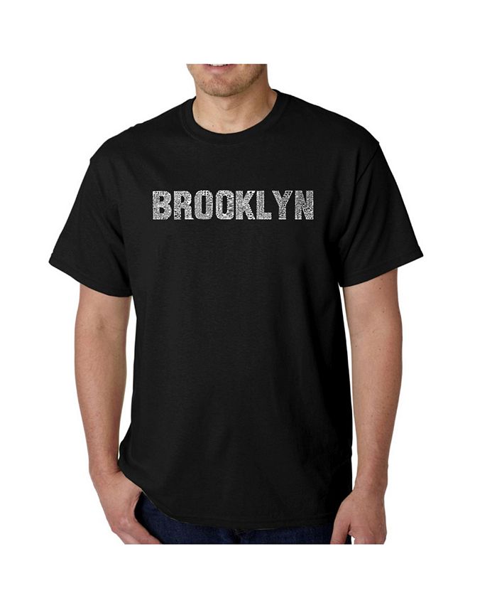 LA Pop Art Mens Word Art T-Shirt - Brooklyn Neighborhoods