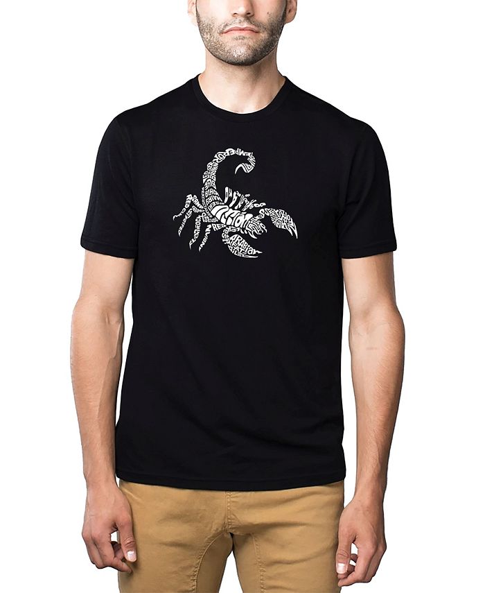 LA Pop Art Men's Premium Word Art T-Shirt - Types of Scorpions