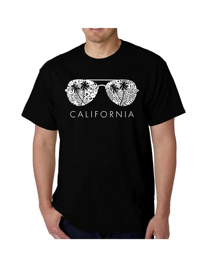 LA Pop Art Men's Word Art - California Shades T-Shirt