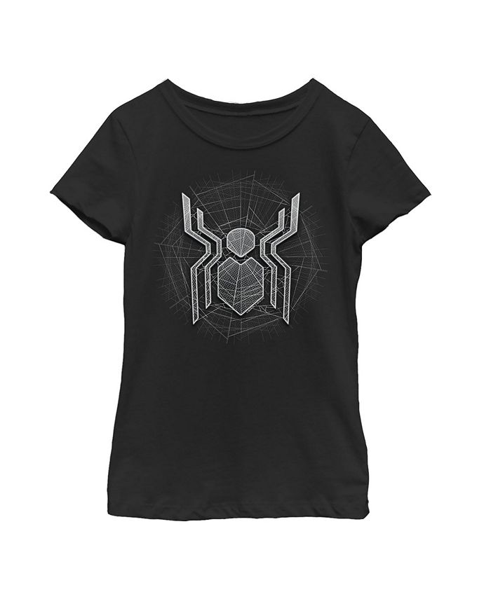 Marvel Girl's Spider-Man: Far From Home Ghostly Logo Child T-Shirt