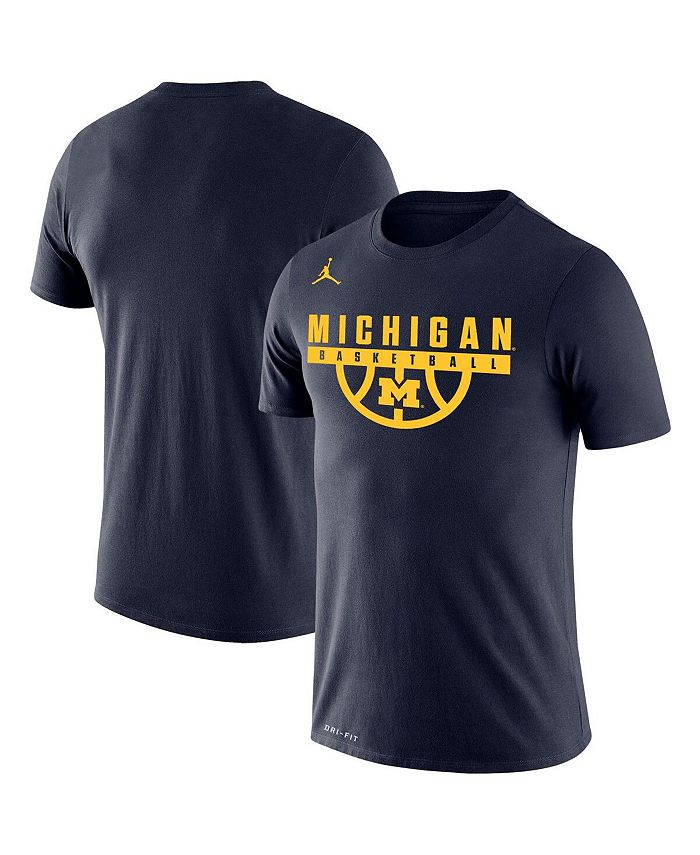 Jordan Men's Navy Michigan Wolverines Basketball Drop Legend Performance T-shirt