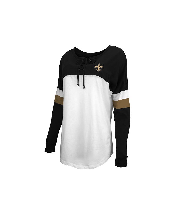 New Era 5th & Ocean New Orleans Saints Women's Lace Up Long Sleeve T-Shirt