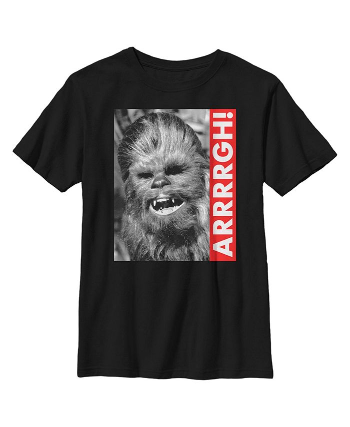 Disney Lucasfilm Boy's Star Wars: A New Hope Chewbacca Arrrrgh Black and White Scene Child T-Shirt