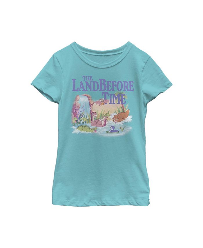 NBC Universal Girl's The Land Before Time Dinosaur Summer Splash Child T-Shirt