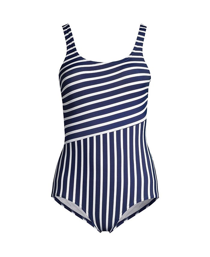 Lands' End Women's DD-Cup Tugless One Piece Swimsuit Soft Cup Print