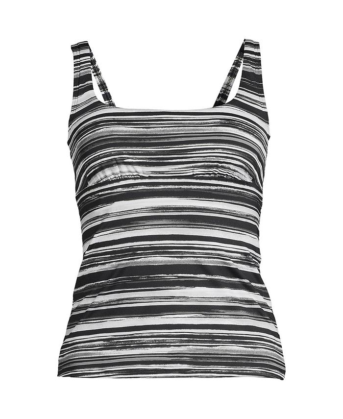 Lands' End Women's Square Neck Underwire Tankini Swimsuit Top Adjustable Straps