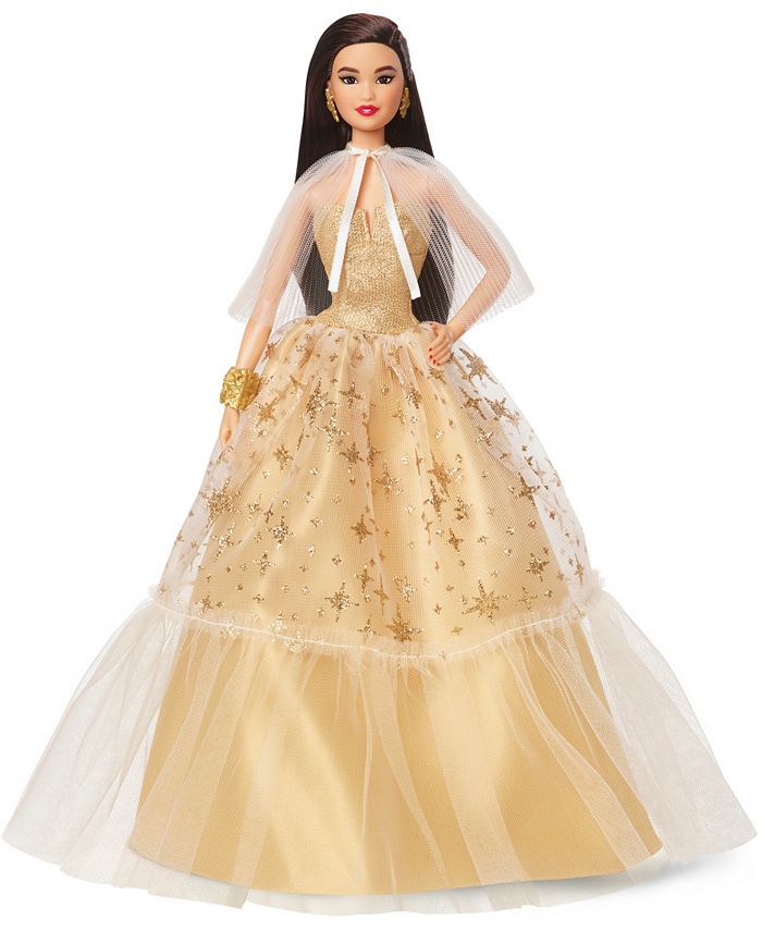 Barbie Signature 2023 Holiday Collector Doll with Golden Gown and Black Hair