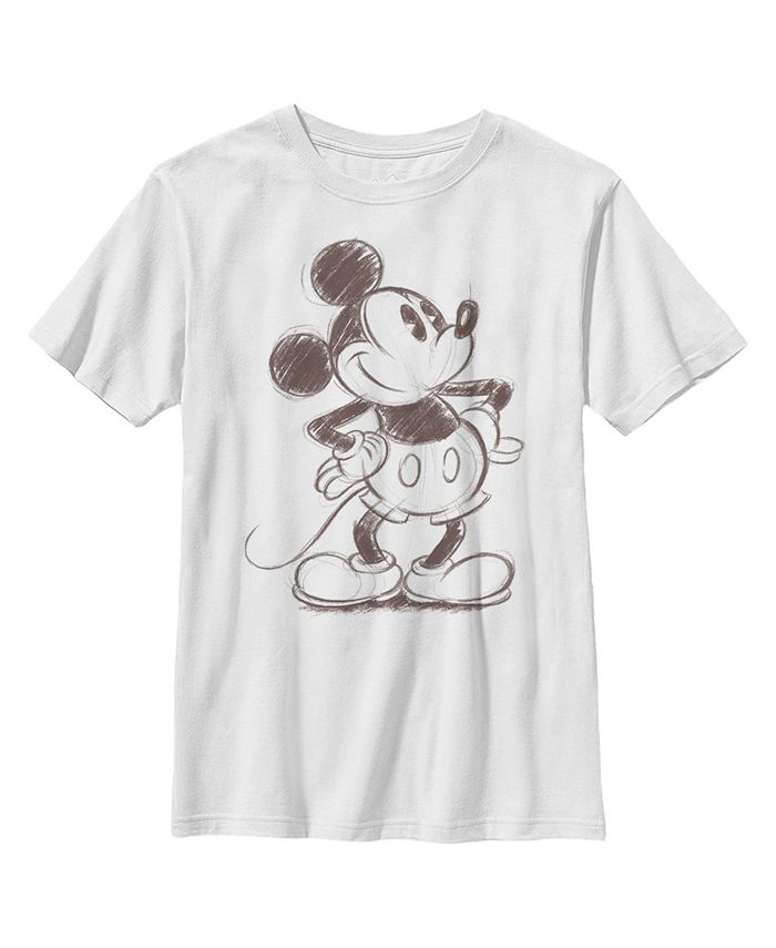 Disney Boy's Mickey & Friends Retro Mickey Mouse Sketch Child T-Shirt