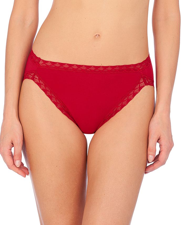 Natori Bliss Lace-Trim Cotton French-Cut Brief Underwear 152058