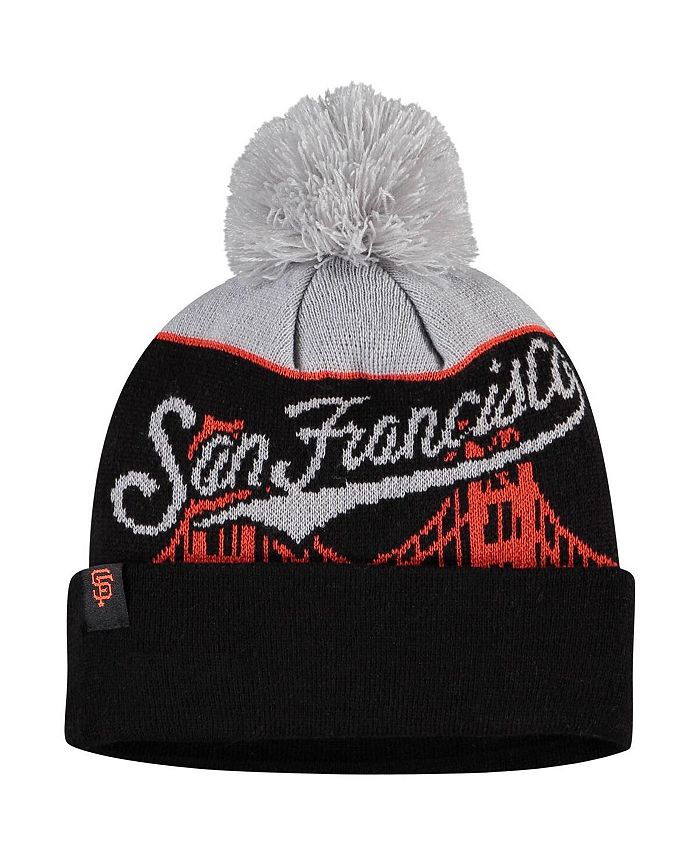 New Era Men's Black San Francisco Giants Bridge Cuffed Knit Hat with Pom