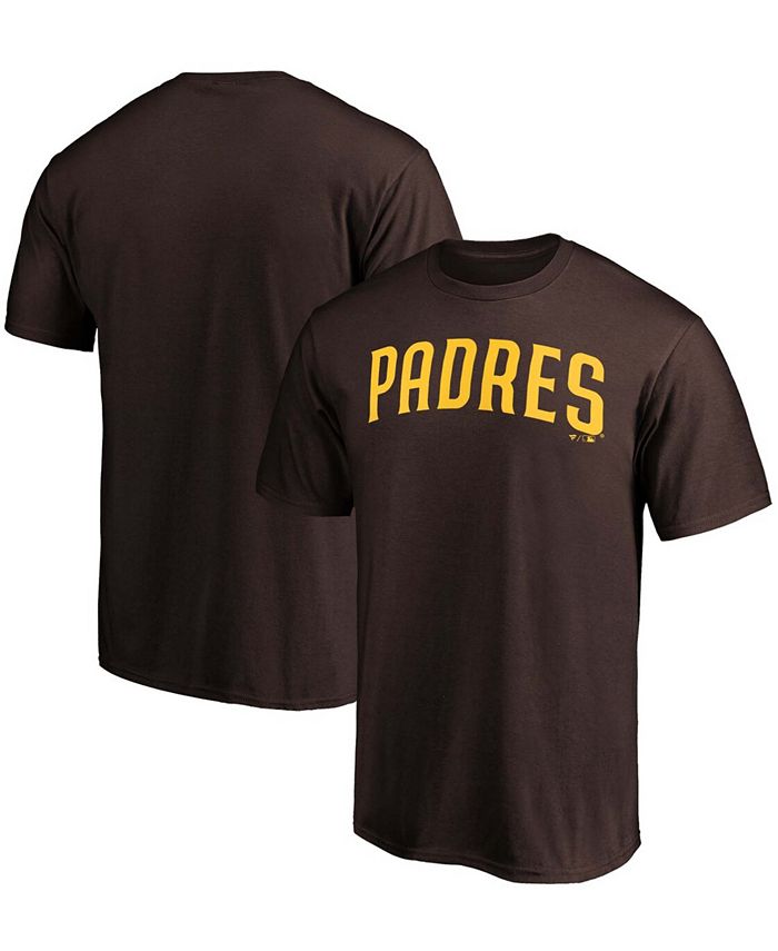 Fanatics Men's Brown San Diego Padres Official Wordmark T-shirt