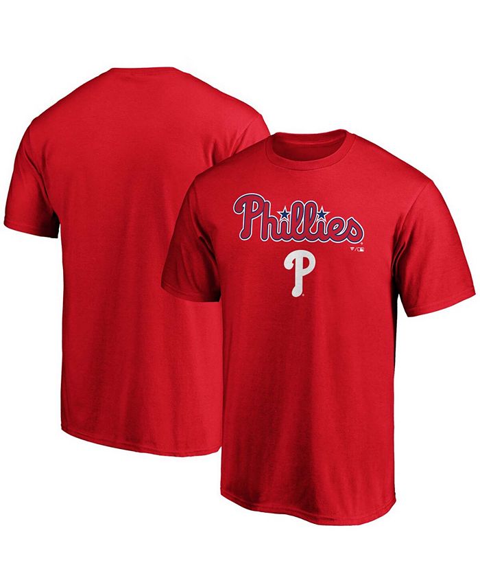 Fanatics Men's Red Philadelphia Phillies Team Logo Lockup T-shirt