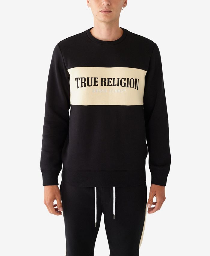 True Religion Men's Panel Arched Long Sleeve Sweatshirt