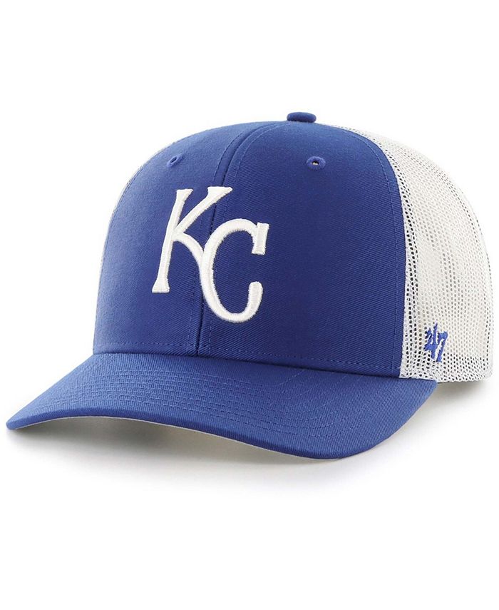 47 Brand Men's Royal, White Kansas City Royals Primary Logo Trucker Snapback Hat