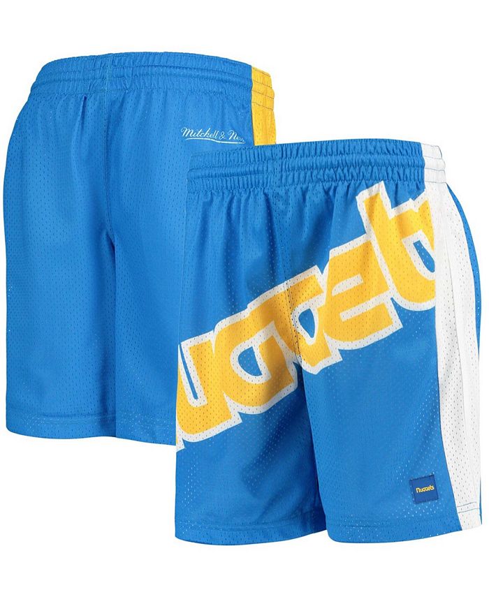 Mitchell & Ness Big Boys Blue Denver Nuggets Hardwood Classics Throwback Big Face Mesh Shorts