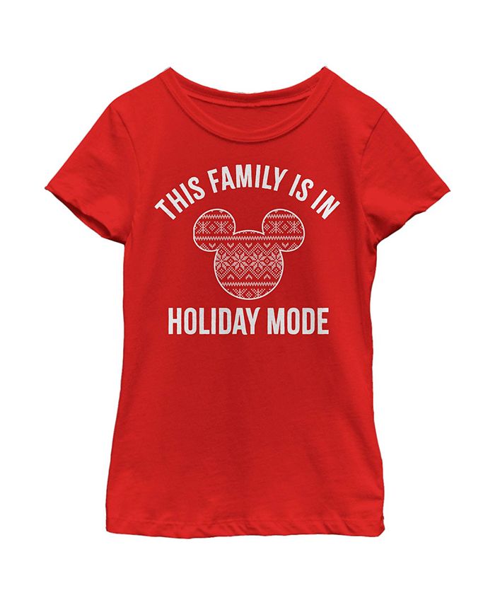 Disney Girl's Mickey & Friends This Family Is In Vacation Mode Child T-Shirt