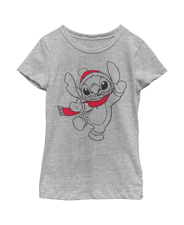 Disney Girl's Lilo & Stitch Santa Hats and Smiles Child T-Shirt