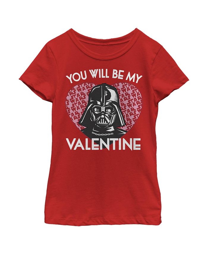 Disney Lucasfilm Girl's Star Wars Valentine Darth Vader Invitation Child T-Shirt