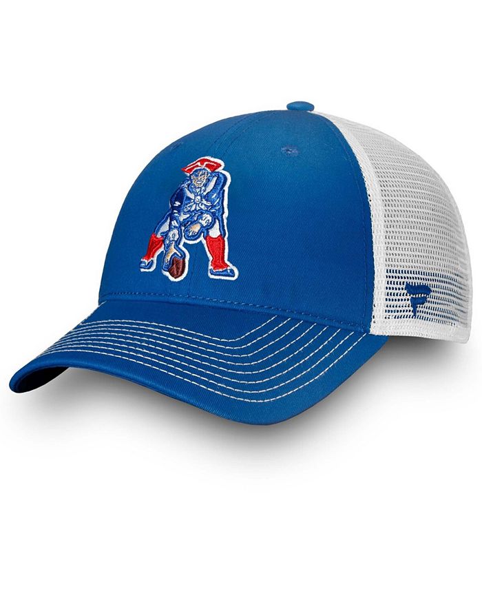 Fanatics Men's Royal and White New England Patriots Fundamental Vintage-Like Trucker Snapback Hat