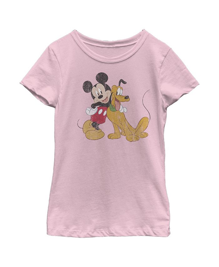 Disney Girl's Mickey & Friends Mickey and Pluto Child T-Shirt