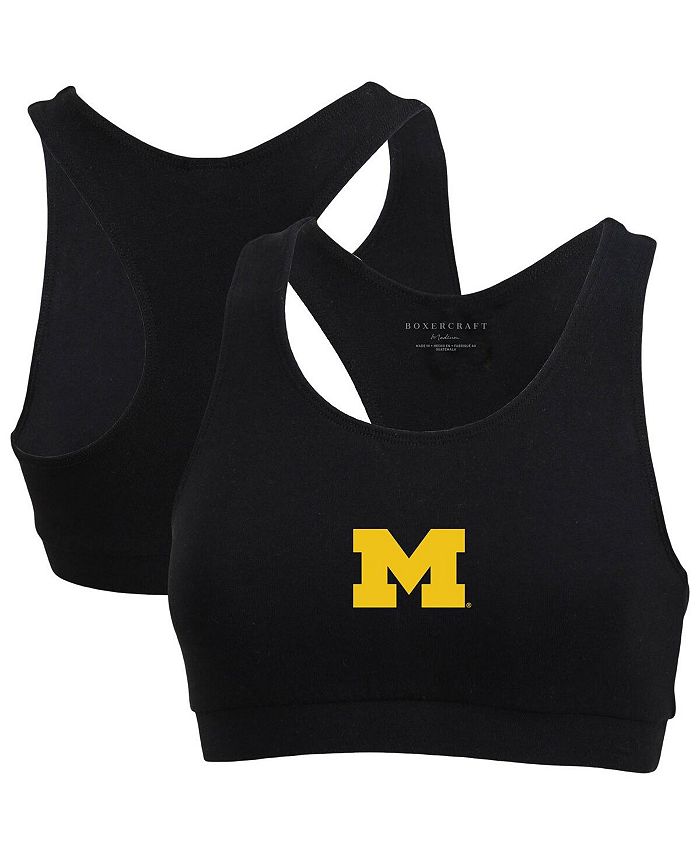 Boxercraft Women's Black Michigan Wolverines Support Your Team Sports Bra