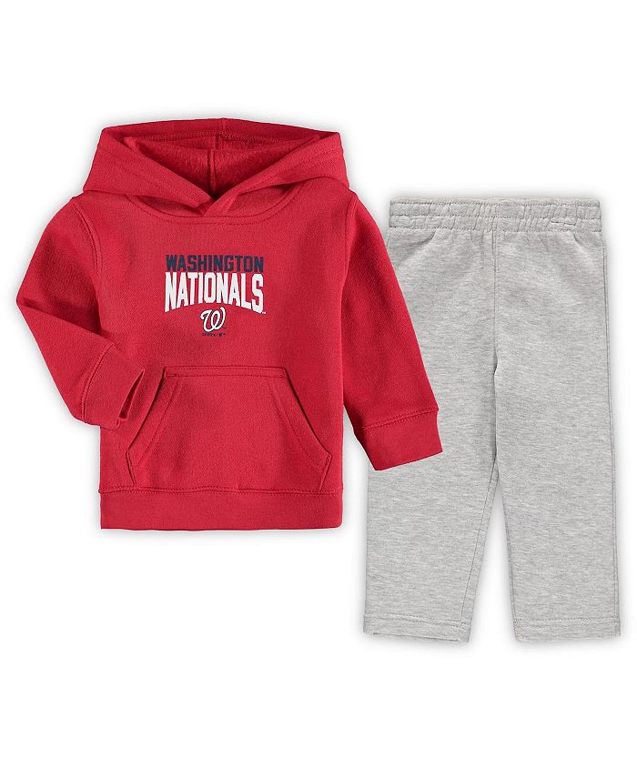 Outerstuff Toddler Boys Red, Heathered Gray Washington Nationals Fan Flare Fleece Hoodie and Pants Set