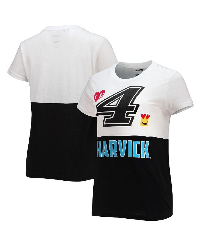G-III 4Her by Carl Banks Women's White, Black Kevin Harvick Double Team T-shirt