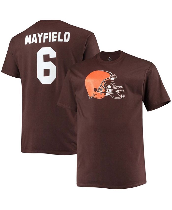 Fanatics Men's Big and Tall Baker Mayfield Brown Cleveland Browns Player Name Number T-shirt