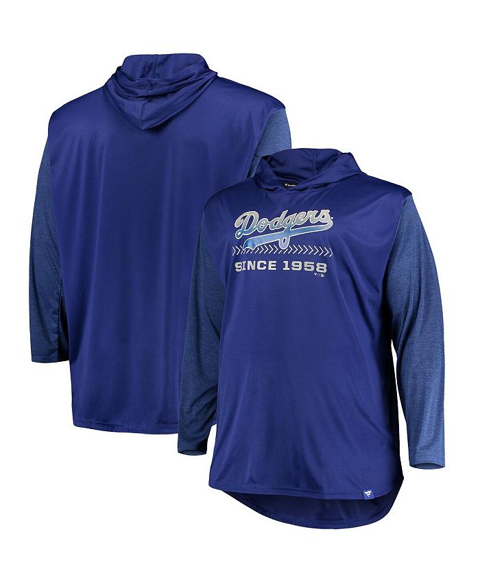 Profile Men's Royal, Heathered Royal Los Angeles Dodgers Big and Tall Wordmark Club Pullover Hoodie