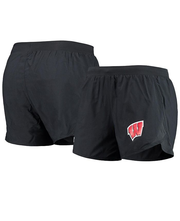 Under Armour Women's Black Wisconsin Badgers Fly By Run 2.0 Performance Shorts