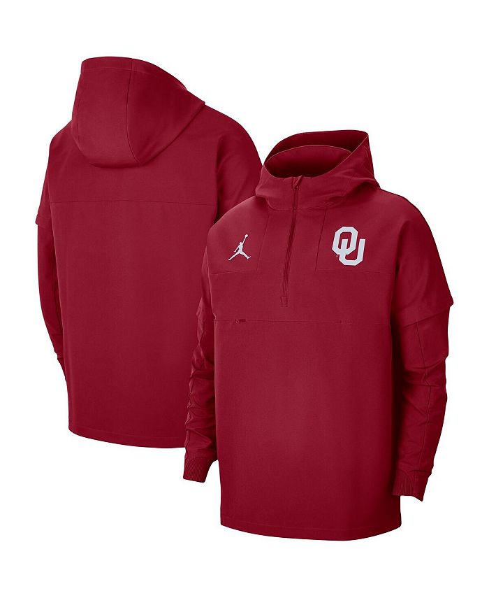 Jordan Men's Crimson Oklahoma Sooners Pregame Half-Zip Hoodie