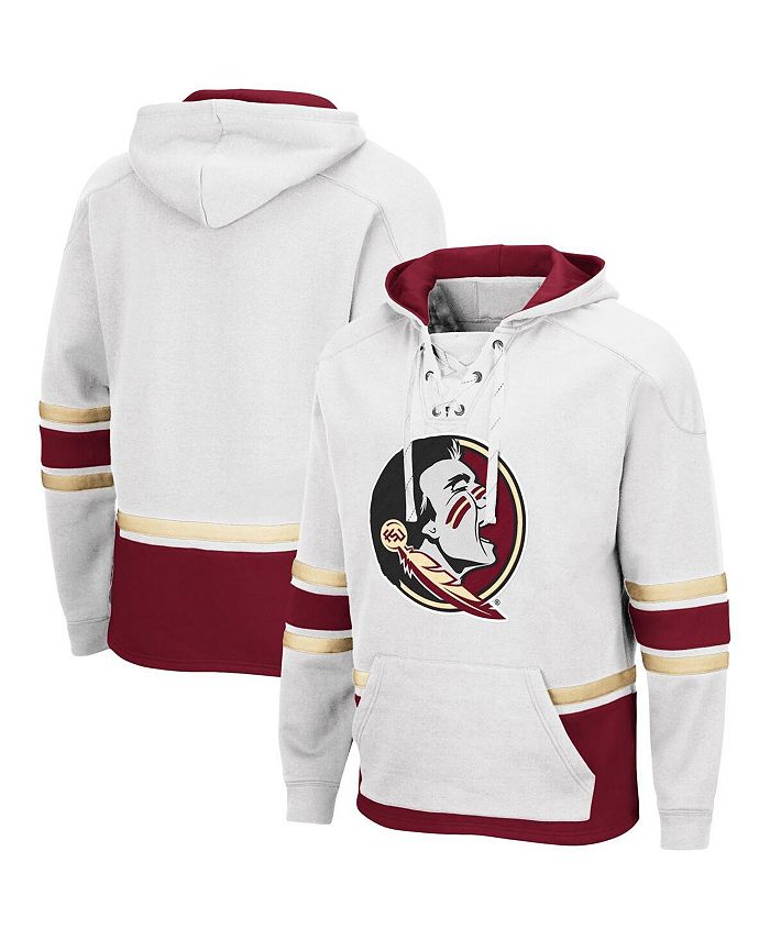 Colosseum Men's White Florida State Seminoles Lace Up 3.0 Pullover Hoodie
