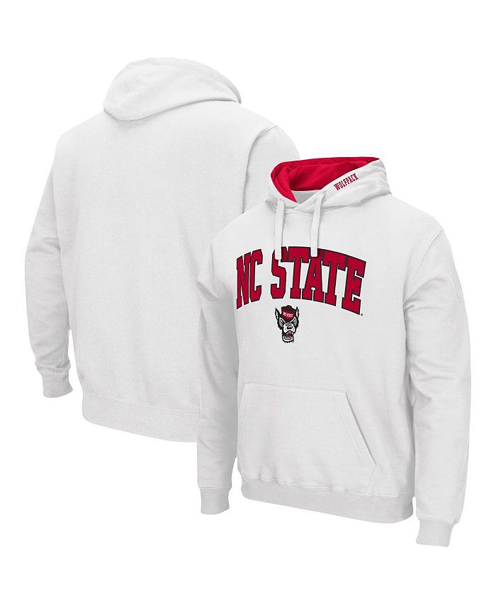 Colosseum Men's White NC State Wolfpack Arch and Logo 3.0 Pullover Hoodie