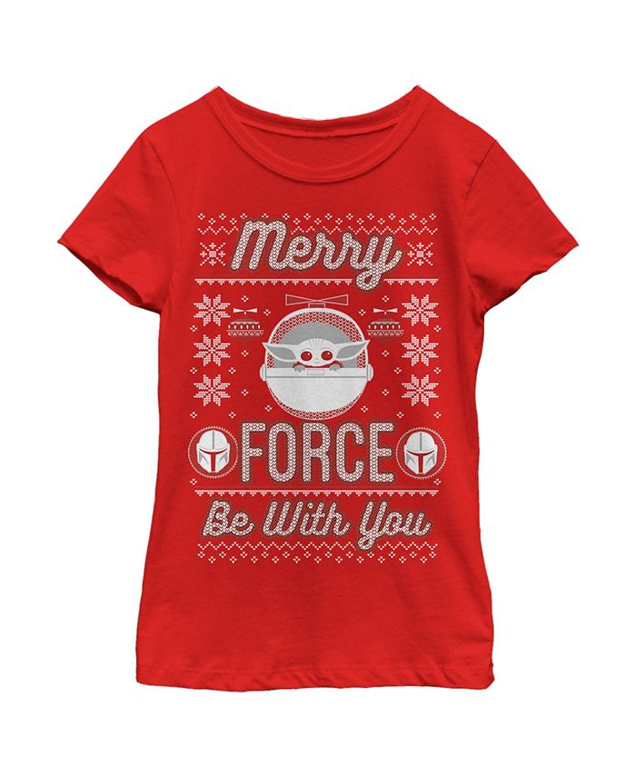 Disney Lucasfilm Girl's Star Wars: The Mandalorian Christmas The Child Ugly Space Pod Child T-Shirt