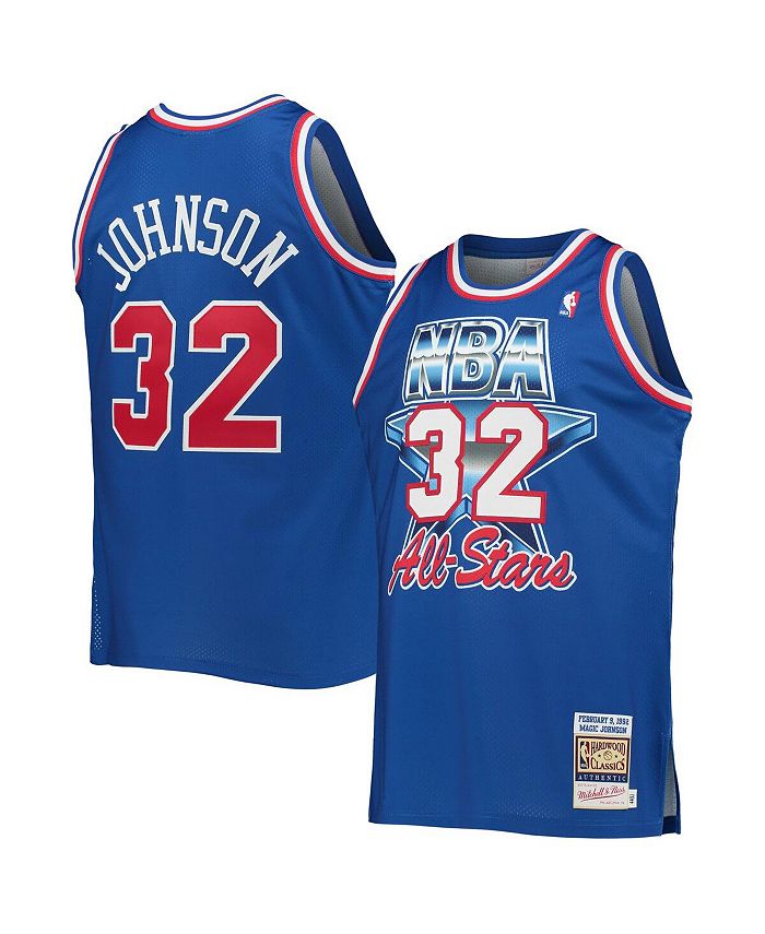 Mitchell & Ness Men's Magic Johnson Royal Western Conference Hardwood Classics 1992 NBA All-Star Game Authentic Jersey