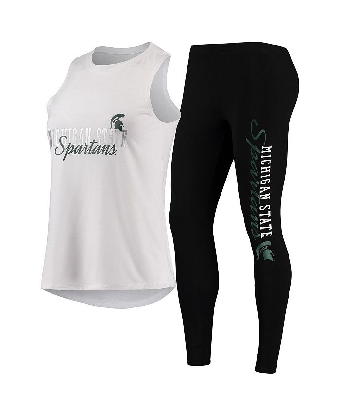 Concepts Sport Women's White, Black Michigan State Spartans Tank Top and Leggings Sleep Set