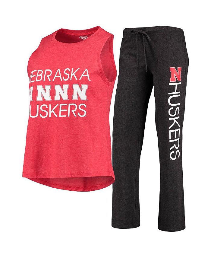 Concepts Sport Women's Scarlet, Black Nebraska Huskers Team Tank Top and Pants Sleep Set