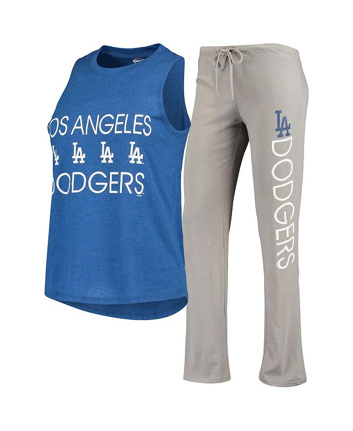 Concepts Sport Women's Gray and Royal Los Angeles Dodgers Meter Muscle Tank Top and Pants Sleep Set