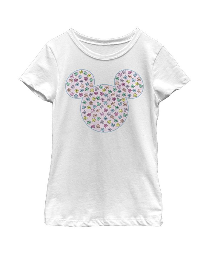 Disney Girl's Mickey & Friends Candy Hearts Filled Logo Child T-Shirt