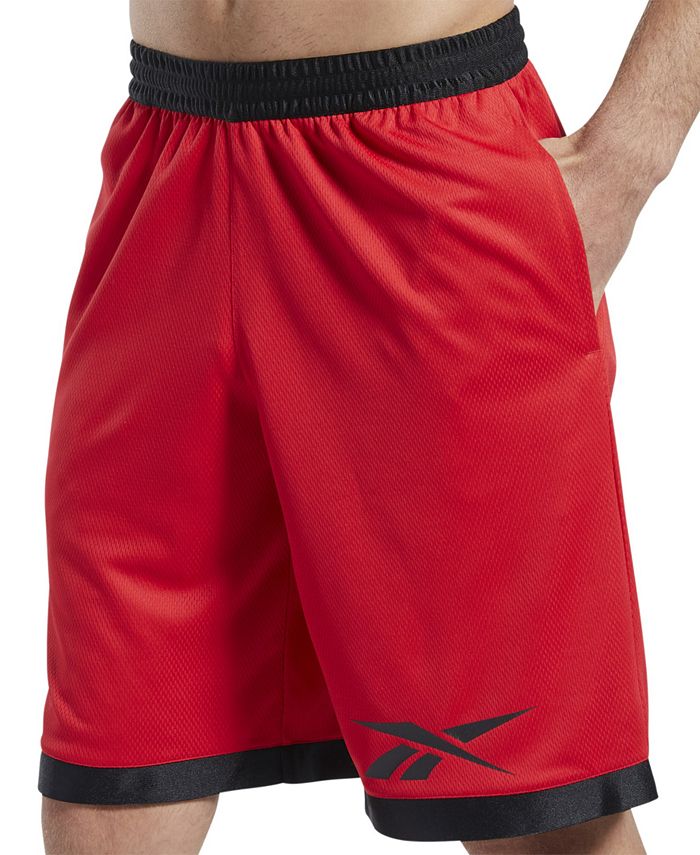 Reebok Men's Regular-Fit Logo-Print Mesh Basketball Shorts