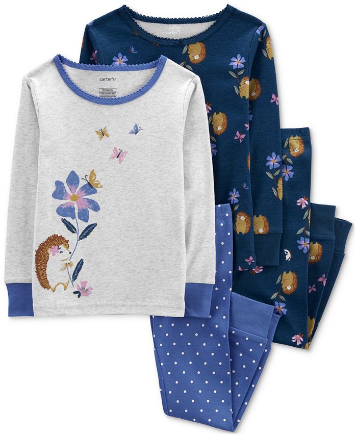 Carter's Toddler Girls 4-Pc. Hedgehog Snug Fit Pajama Set